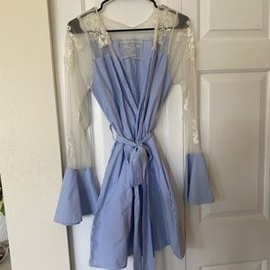 Robed with love striped robe NWT size M